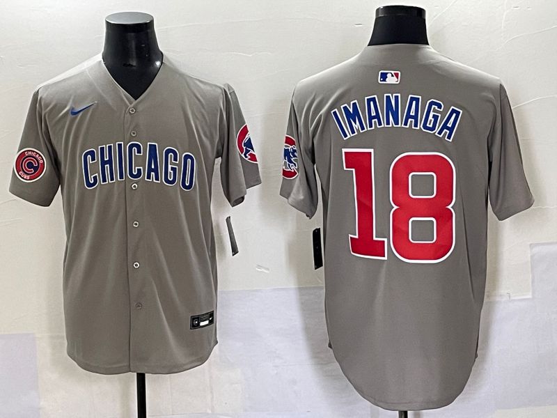 Men 2025 Chicago Cubs #18 Imanaga Grey Game Nike MLB Jersey style 70316